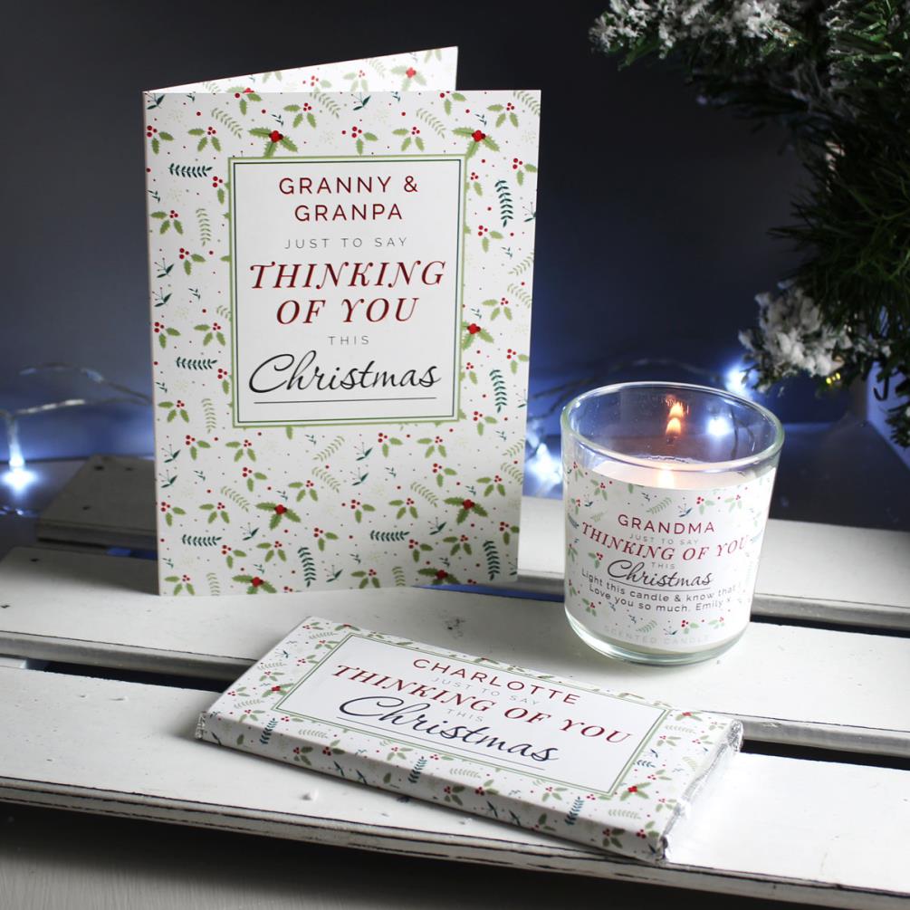 Personalised Thinking of You Christmas Scented Jar Candle Extra Image 1